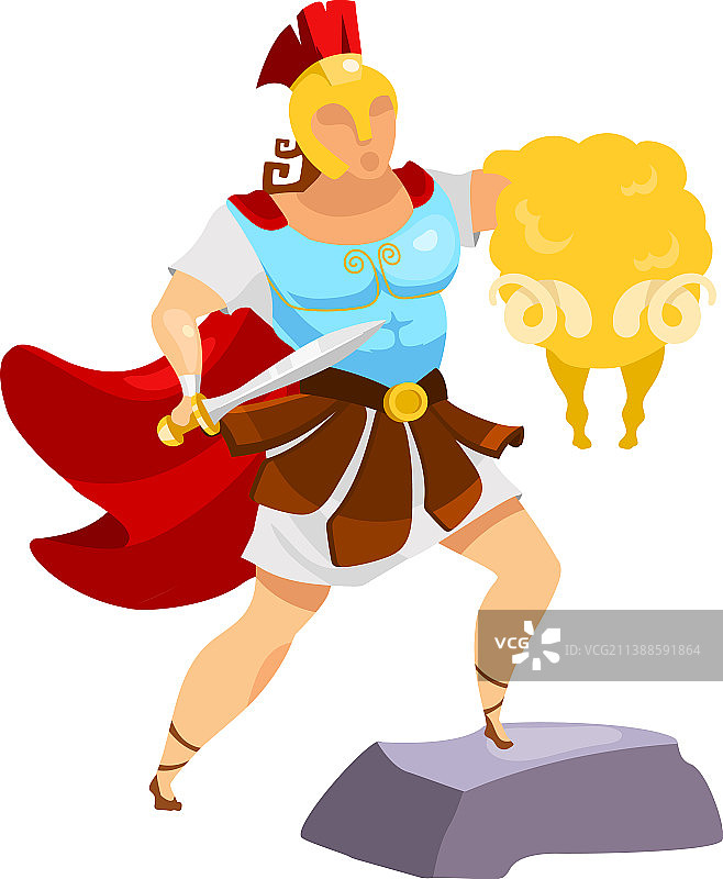 带着金羊毛的杰森与扁平战士图片素材