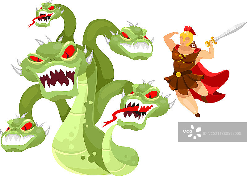 九头蛇与赫拉克勒斯英雄战斗图片素材