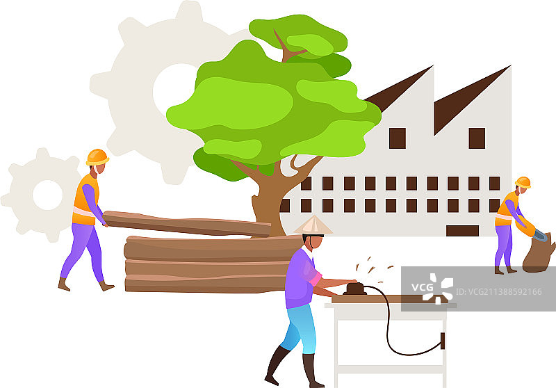 扁平工业木材生产图片素材