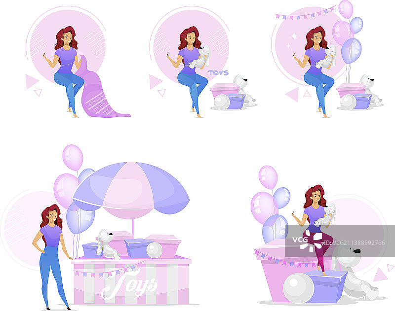 女士手工制作玩具图片素材