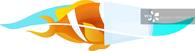 塑料垃圾中鱼的扁平概念图标图片素材