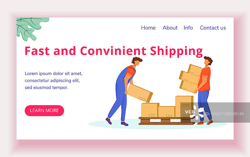 邮局服务着陆页模板图片素材