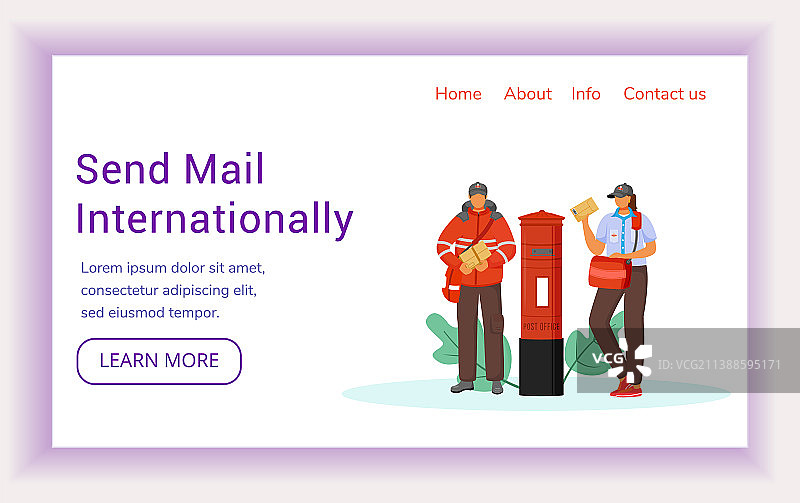 国际邮件发送落地页模板图片素材
