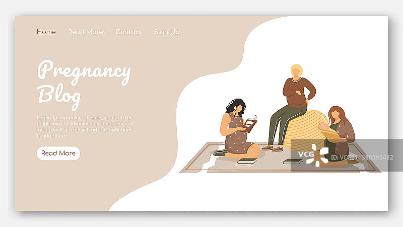 怀孕博客着陆页模板图片素材