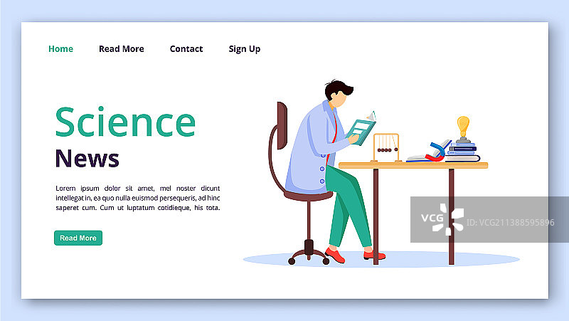 科学新闻阅读页面模板图片素材