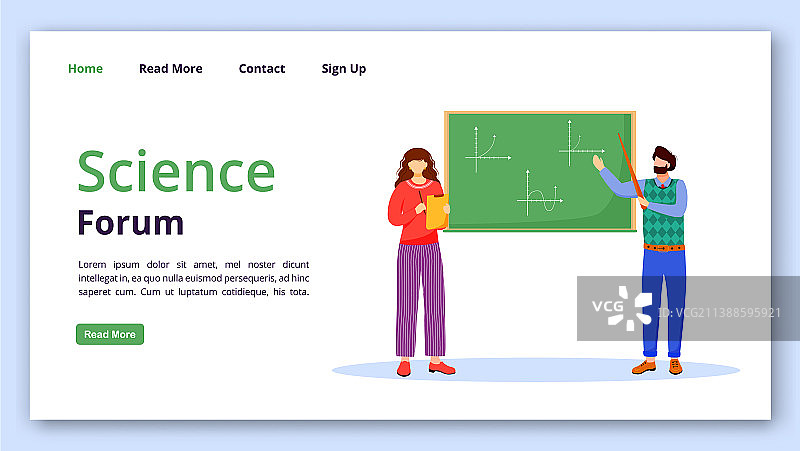 科学论坛着陆页模板，解决数学问题图片素材