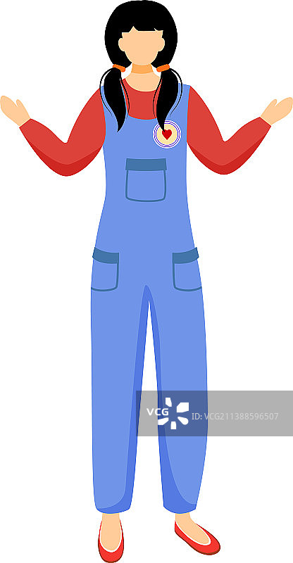 年轻的志愿者女孩扁平风格的女性社会活动家图片素材