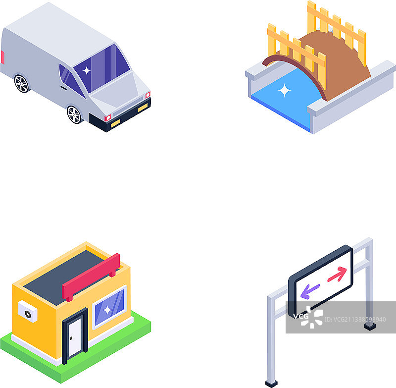 车辆道路标志图标包图片素材