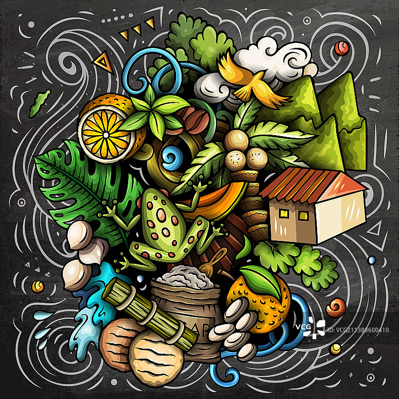 苏里南卡通涂鸦黑板图片素材