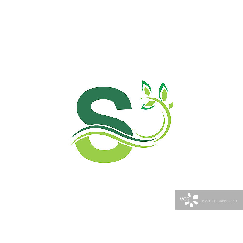 字母S花卉标志设计模板图片素材