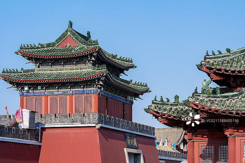中国河南开封开封府夏季建筑风光图片素材