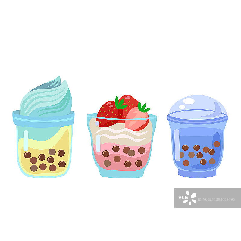 卡通奶茶杯眼镜牛奶合集图片素材
