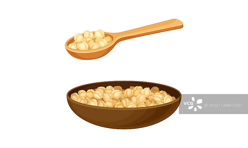 一堆生的和干燥的米色鹰嘴豆图片素材