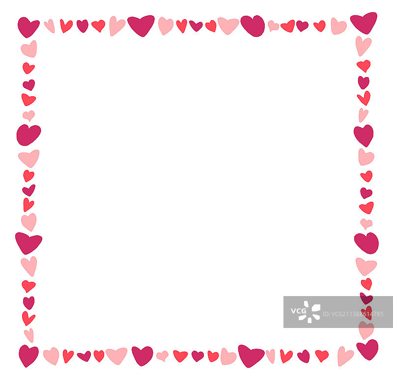 红色和玫瑰情人节边框背景图片素材