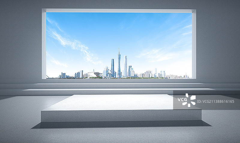 广州城市风光建筑展台空间图片素材