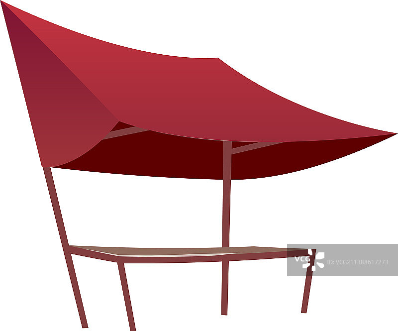 东方集市红色帐篷卡通空白背景图片素材