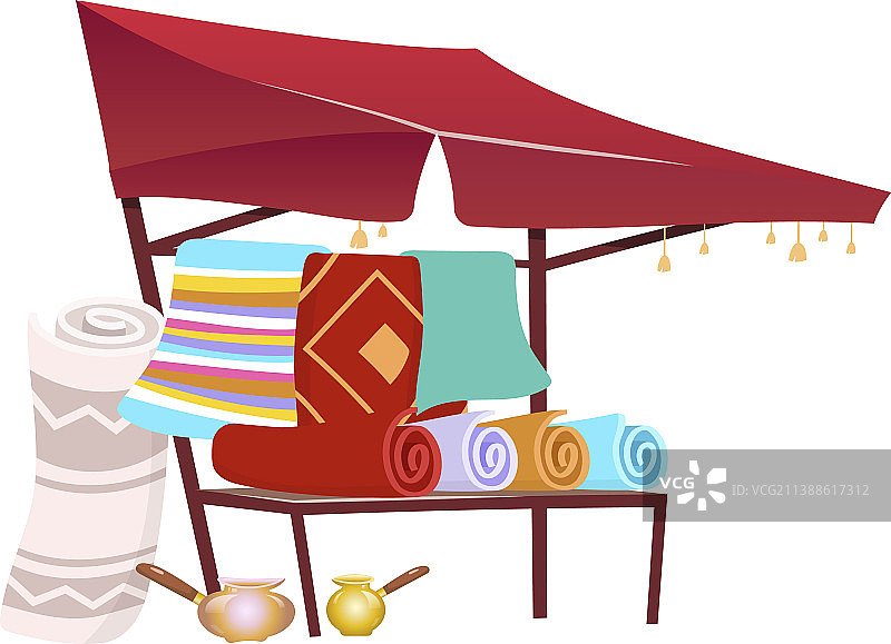 售卖手工卡通地毯的帐篷图片素材