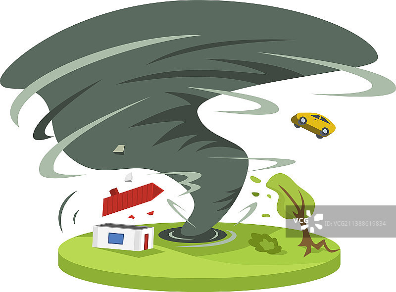 乡村卡通热带飓风图片素材