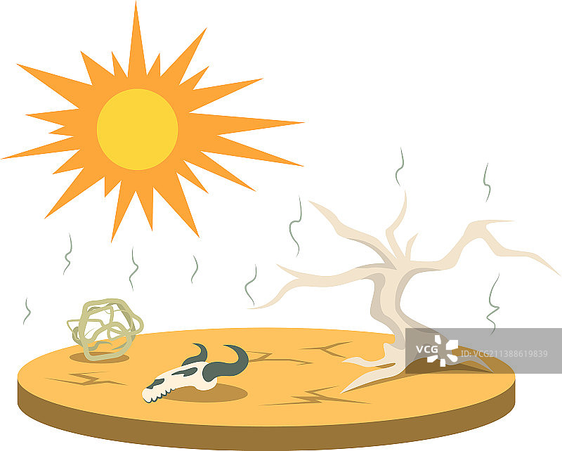 干旱卡通缺水灾难图片素材
