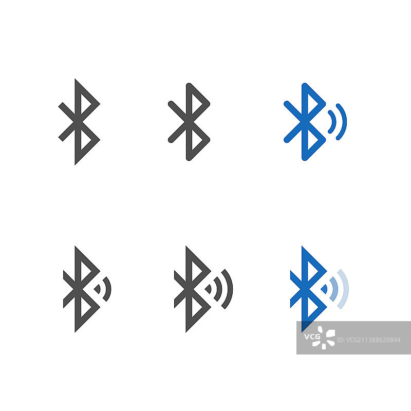蓝牙图标集，孤立连接标志图片素材