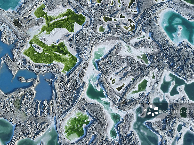 上帝视角的青海湖图片素材