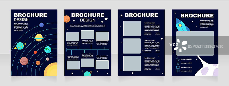 学习关于星星和行星的空白宣传册图片素材