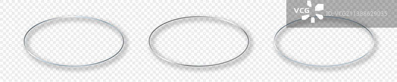 银色发光椭圆形框架图片素材