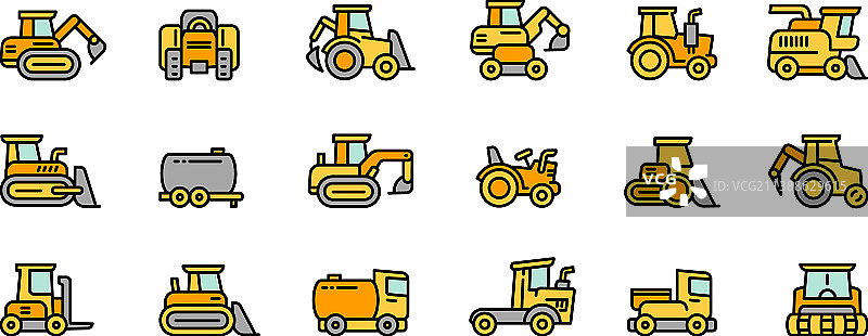 农业机械图标轮廓图片素材