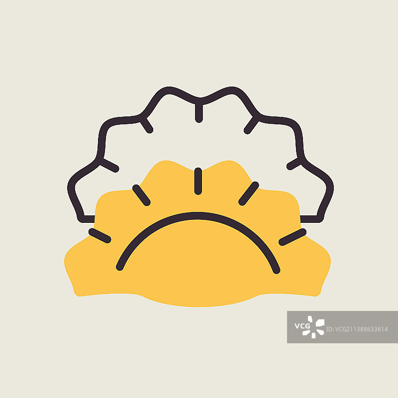 两个饺子或锅贴图标图片素材