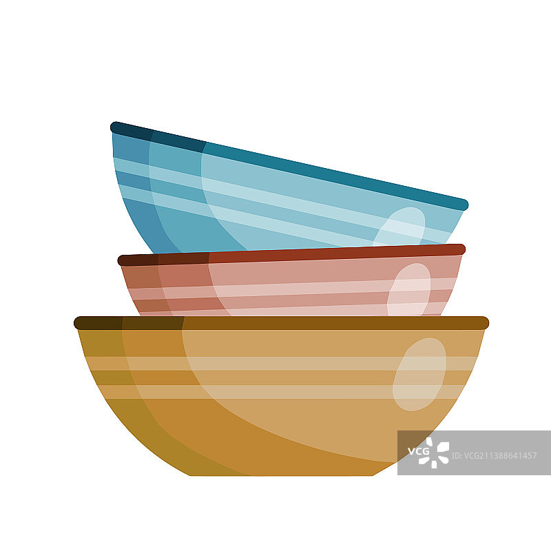 堆叠的盘子和厨房用具图片素材