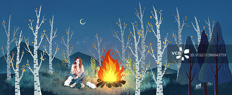 露营篝火图片素材