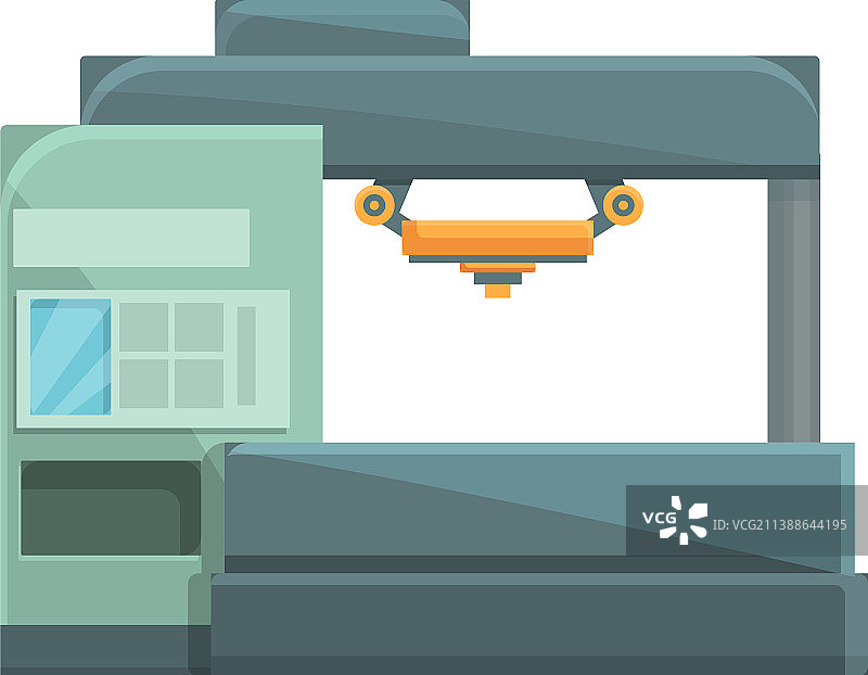 现代数控机床卡通工厂图标图片素材