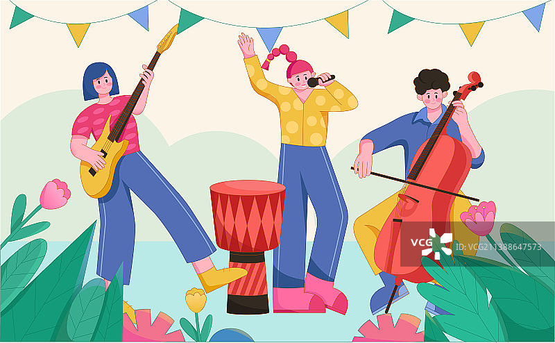 夏日户外音乐节图片素材