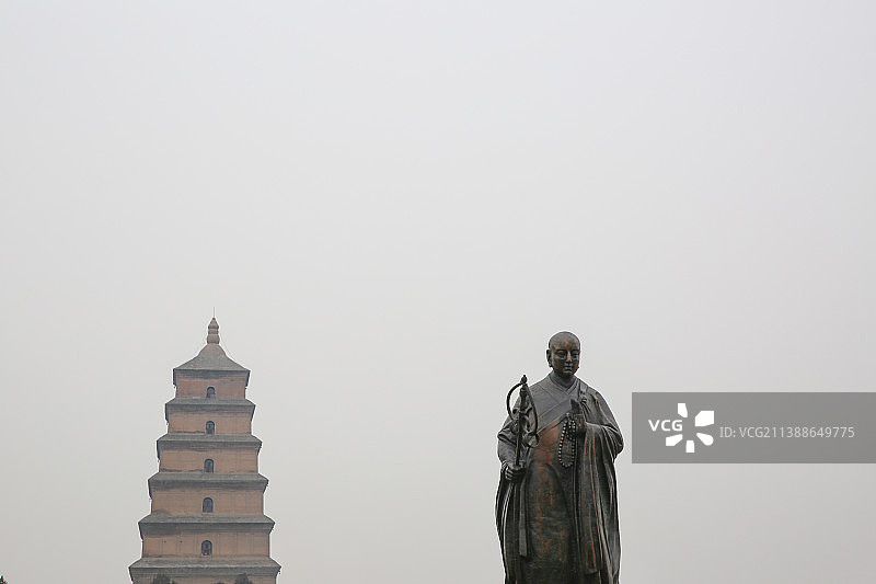 大雁塔玄奘像图片素材