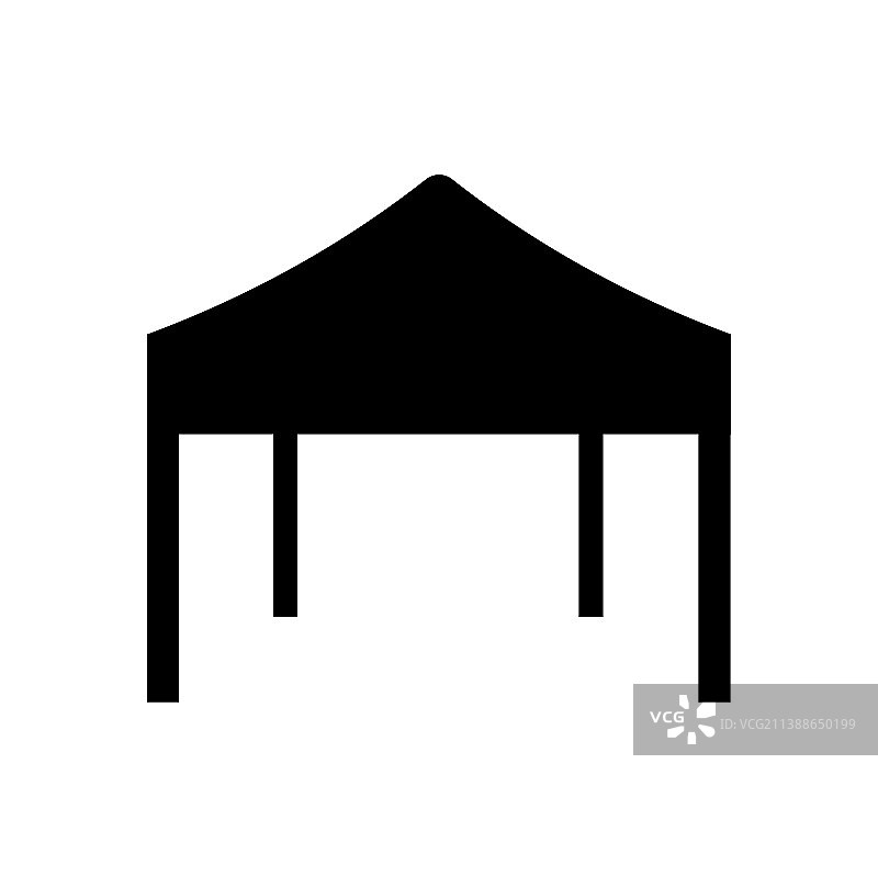 黑色帆布帐篷图标：派对活动图片素材