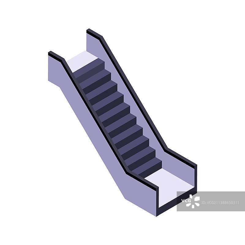2.5D自动扶梯3D图片素材