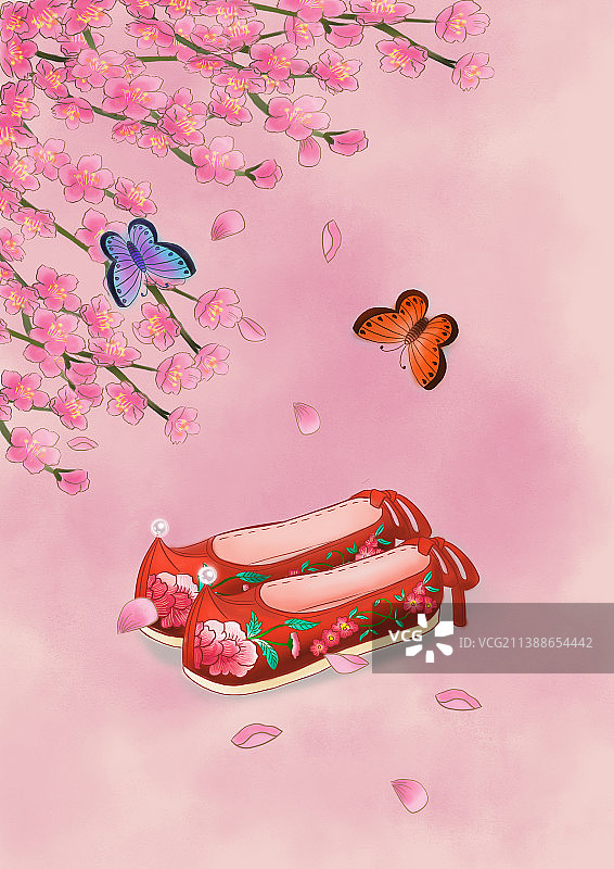 绣花鞋图片素材