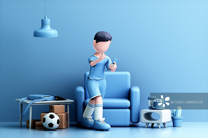 3D渲染的卡通男人图片素材