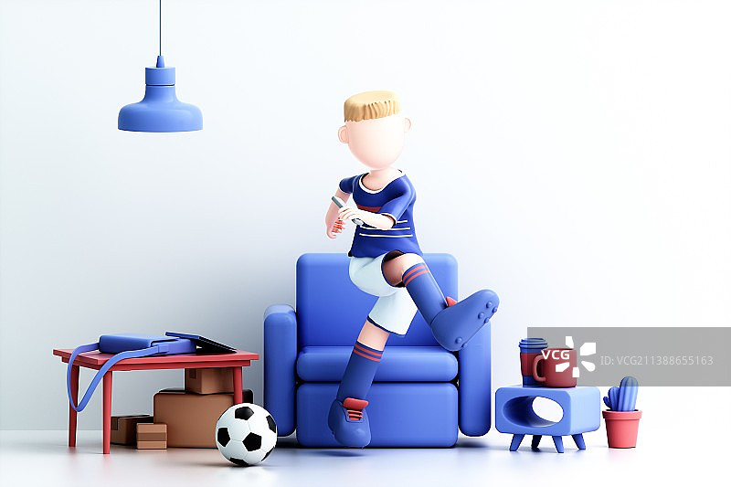 3D渲染的卡通男人图片素材