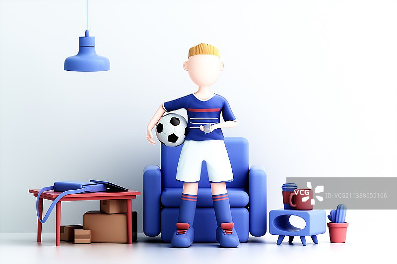 3D渲染的卡通男人图片素材