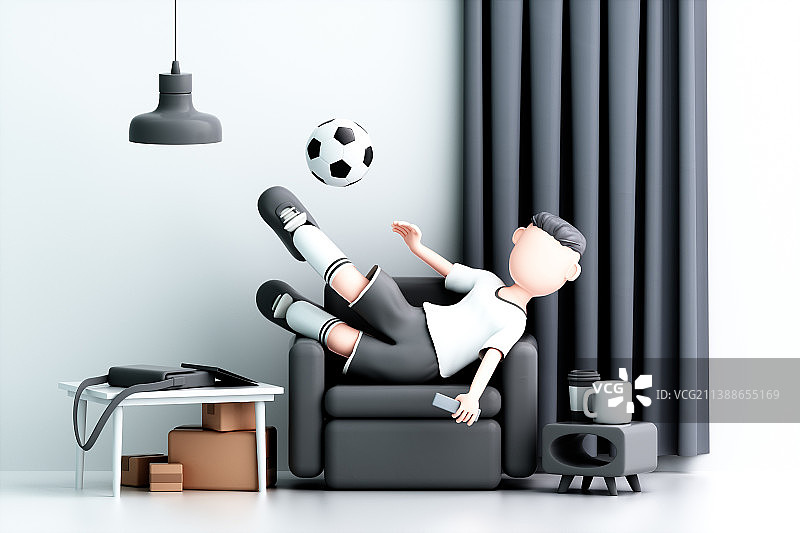 3D渲染的卡通男人图片素材