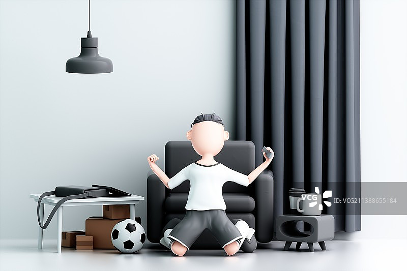 3D渲染的卡通男人图片素材