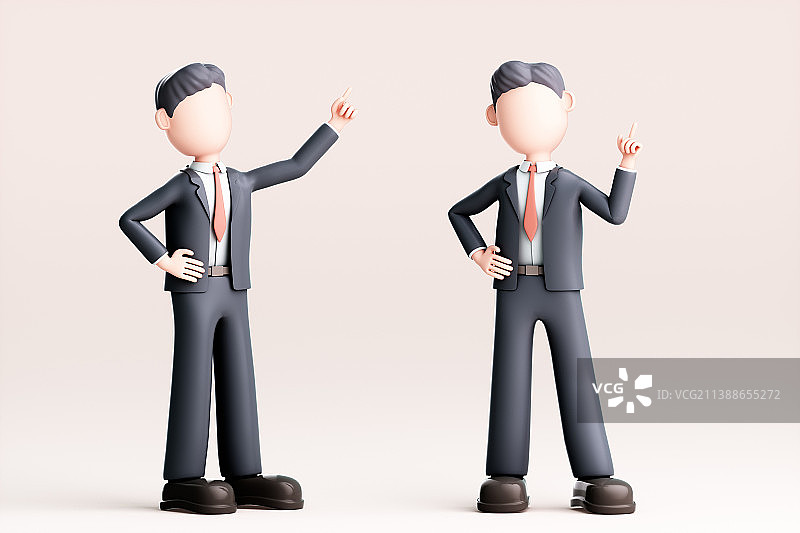 3D渲染的卡通男人图片素材