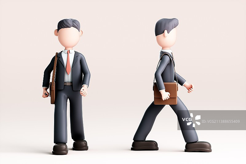 3D渲染的卡通男人图片素材