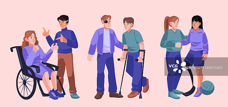 有不同身体残疾的人群图片素材