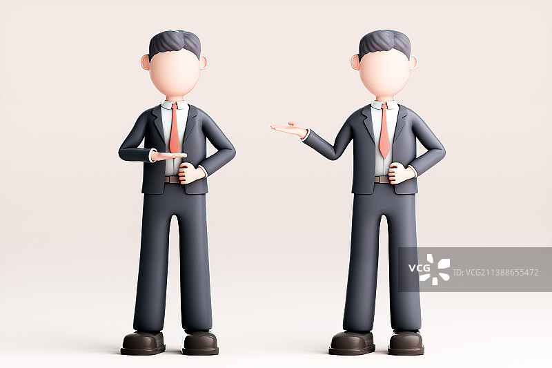 3D渲染的卡通男人图片素材