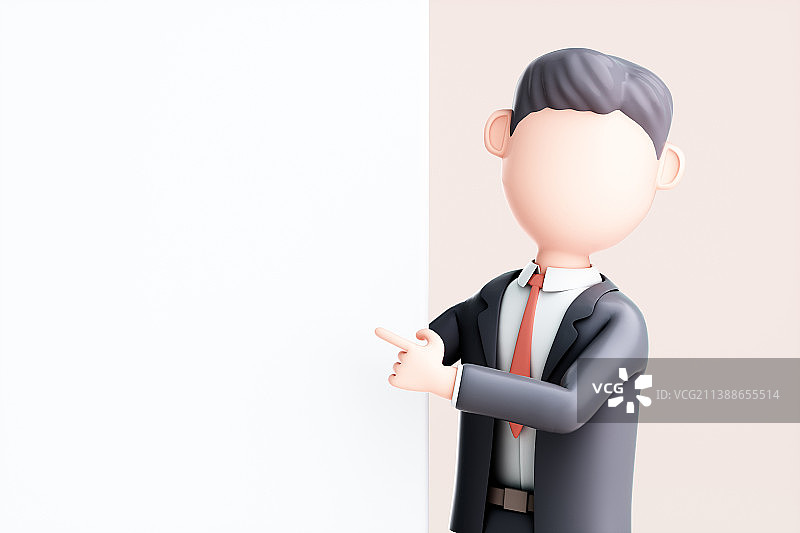 3D渲染的卡通男人图片素材