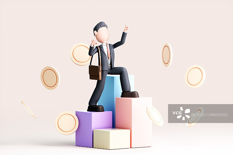 3D渲染的卡通男人图片素材