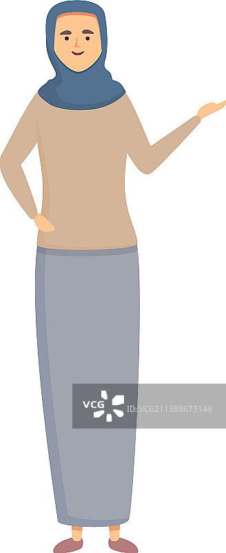 戴头巾的女教师卡通形象图片素材