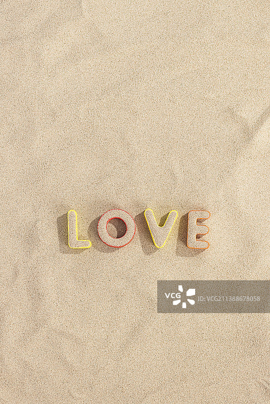 夏日沙滩爱与浪漫LOVE图片素材